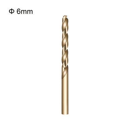 Gold drill bit with size 6mm on a white background