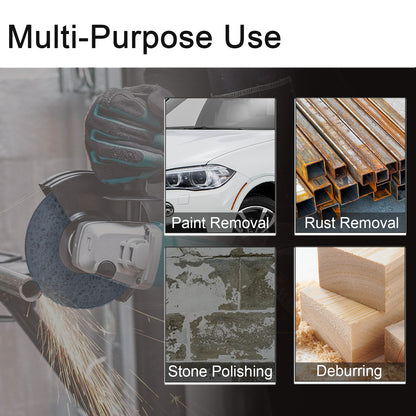 Multifunctional tool used for various tasks including paint removal, rust removal, stone polishing, and deburring.
