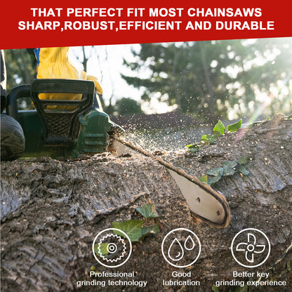 Replacement Chainsaw Chain, Semi Chisel Saw Chain with Heat-Treated Steel for Mini Chainsaws