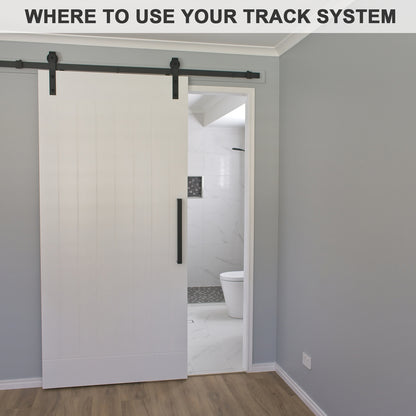 Black Carbon Steel Shed Door Track, 2 Meters