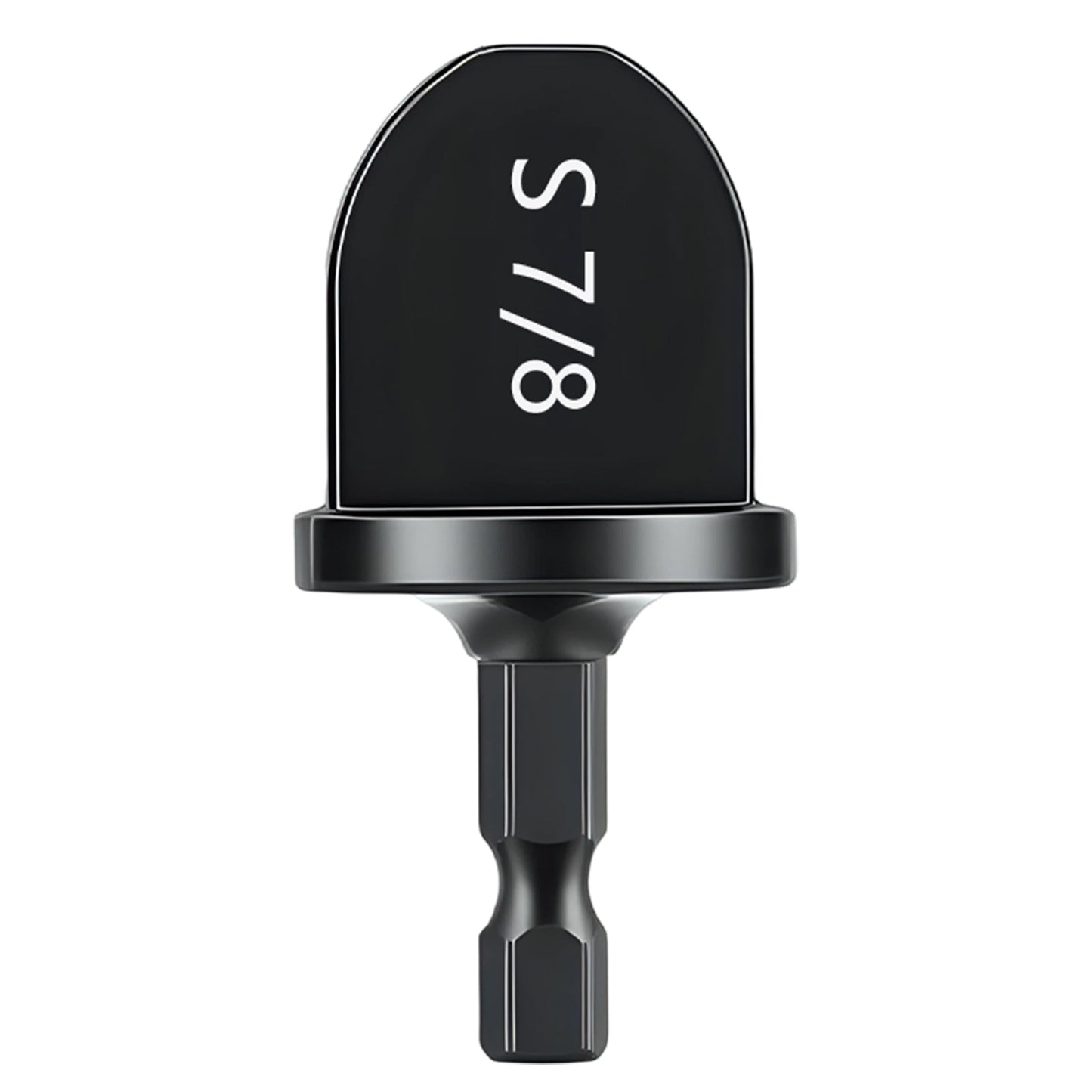 Black drill bit with size 'S 7/8' on a white background