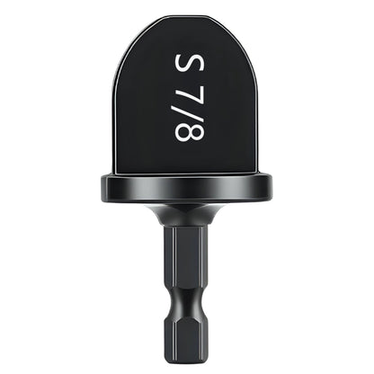 Black drill bit with size 'S 7/8' on a white background