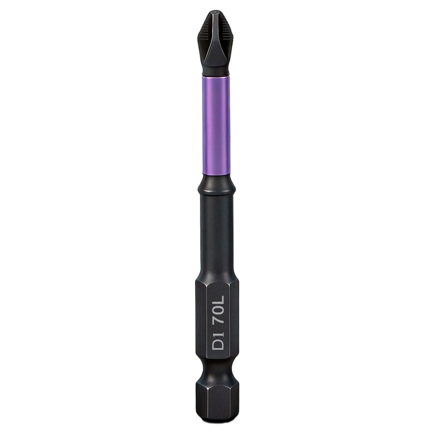 70mm D1 PH2 Impact Screwdriver Bit, Magnetic Cross Head, Anti-Slip Hex Shank for Drill/Driver
