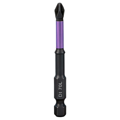 70mm D1 PH2 Impact Screwdriver Bit, Magnetic Cross Head, Anti-Slip Hex Shank for Drill/Driver