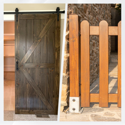 Right-Angle L-Shaped Black Stainless Steel Barn Door Latch