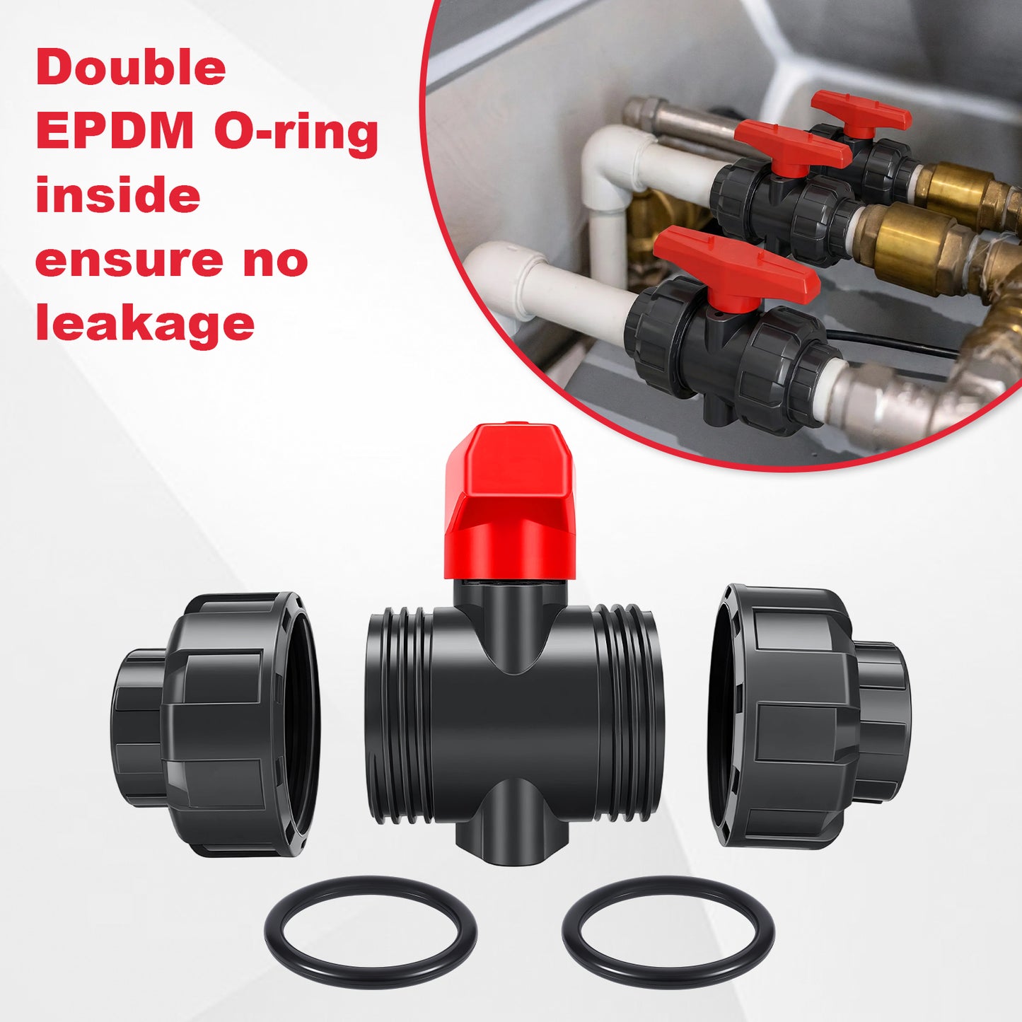 UPVC Double-Ended Ball Valve, Screw-On Water Valve, Plastic Valve for PVC Pipe