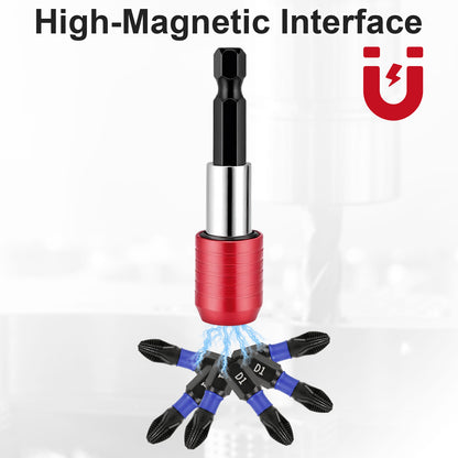 CR-V Drill Bit Extension Bar with High-Magnetic Interface, Securely Holds Screwdriver Bits