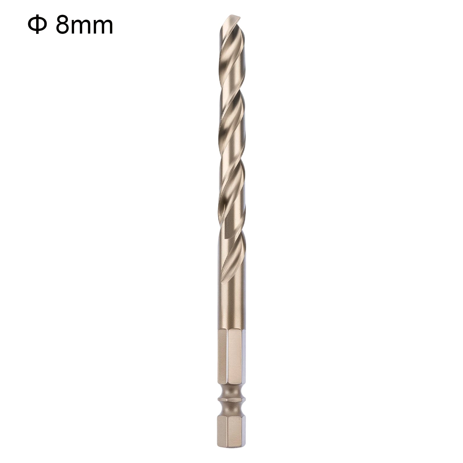 Drill bit with a diameter of 8mm on a white background