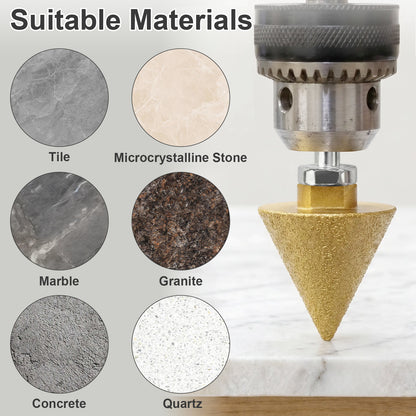 Diamond Chamfer Bit for Tile, Marble, Granite, Quartz, Concrete, Microcrystalline Stone