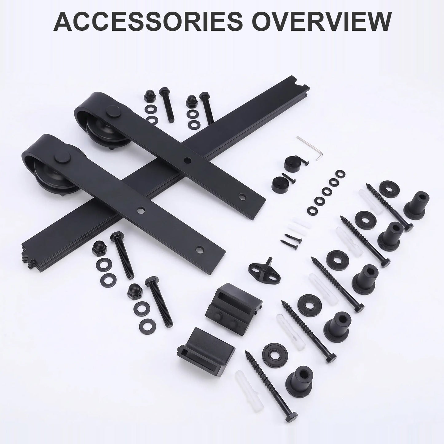 Black Carbon Steel Shed Door Track, 2 Meters