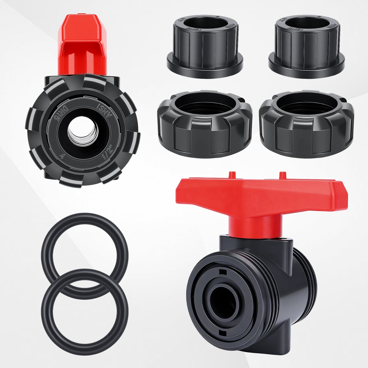 UPVC Double-Ended Ball Valve, Screw-On Water Valve, Plastic Valve for PVC Pipe
