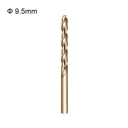 Gold drill bit with size 9.5mm on a white background