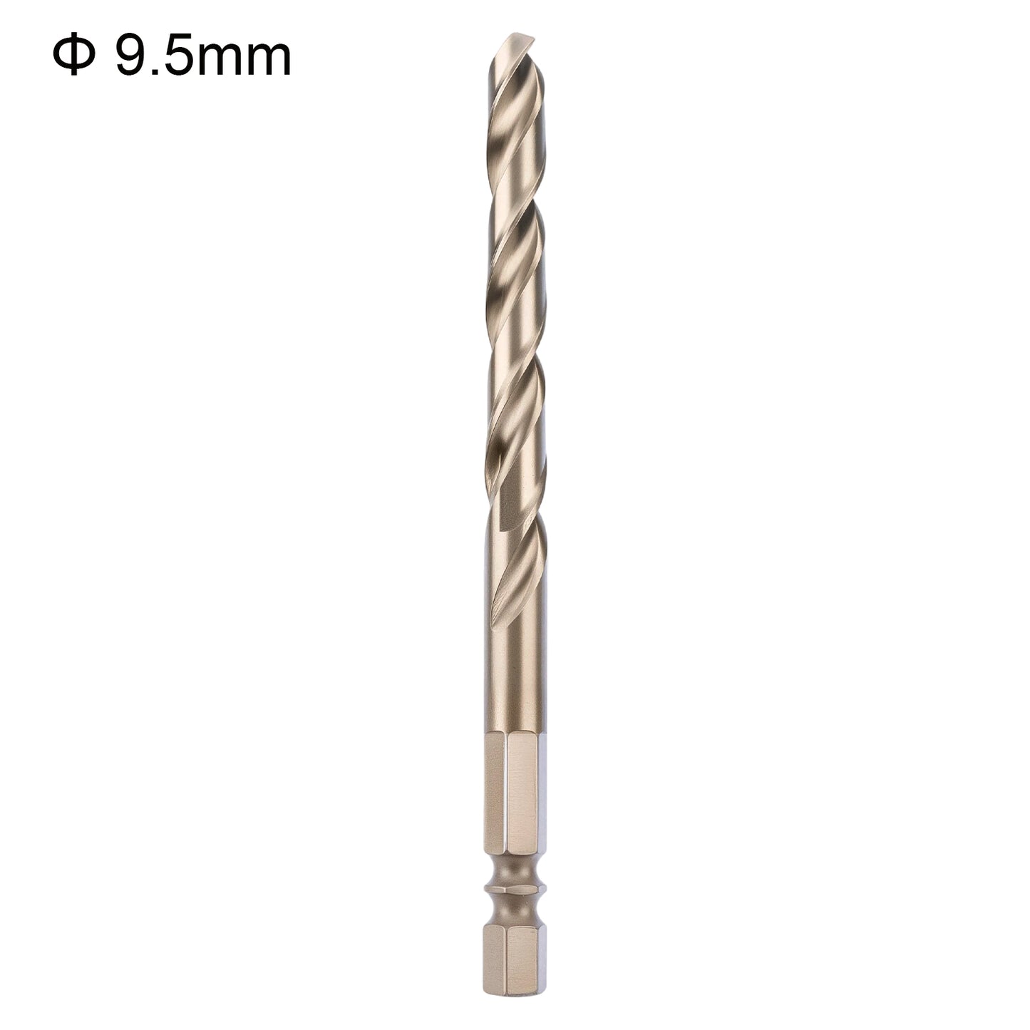 Drill bit with a size of 9.5mm on a white background