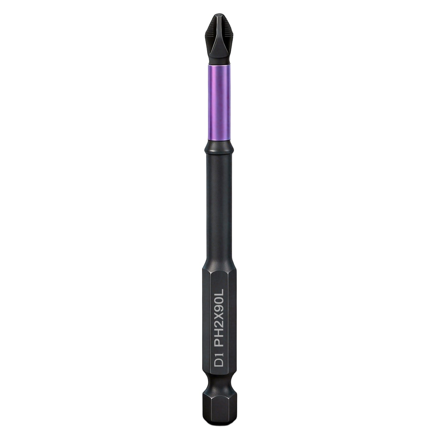 90mm D1 PH2 Impact Screwdriver Bit, Magnetic Cross Head, Anti-Slip Hex Shank for Drill/Driver