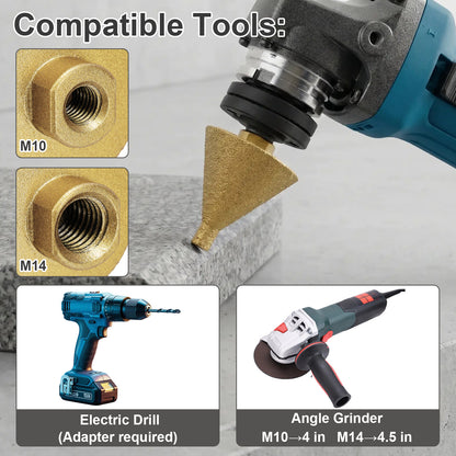 Diamond Chamfer Drill Bit, M10/M14 Thread, Compatible with Angle Grinders & Electric Drills