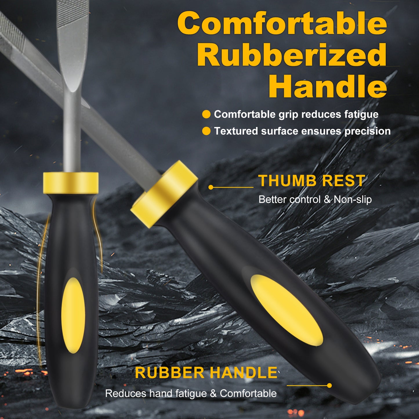 6-Piece Needle File Set, Alloy Steel Mini Files for Metal, Wood, Plastic, 6 Shapes