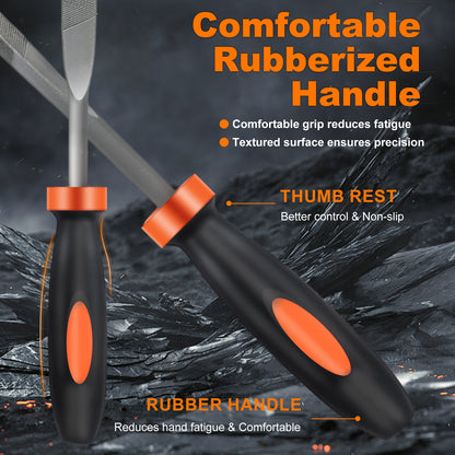 6-Piece Needle File Set, Alloy Steel Mini Files for Metal, Wood, Plastic, 6 Shapes