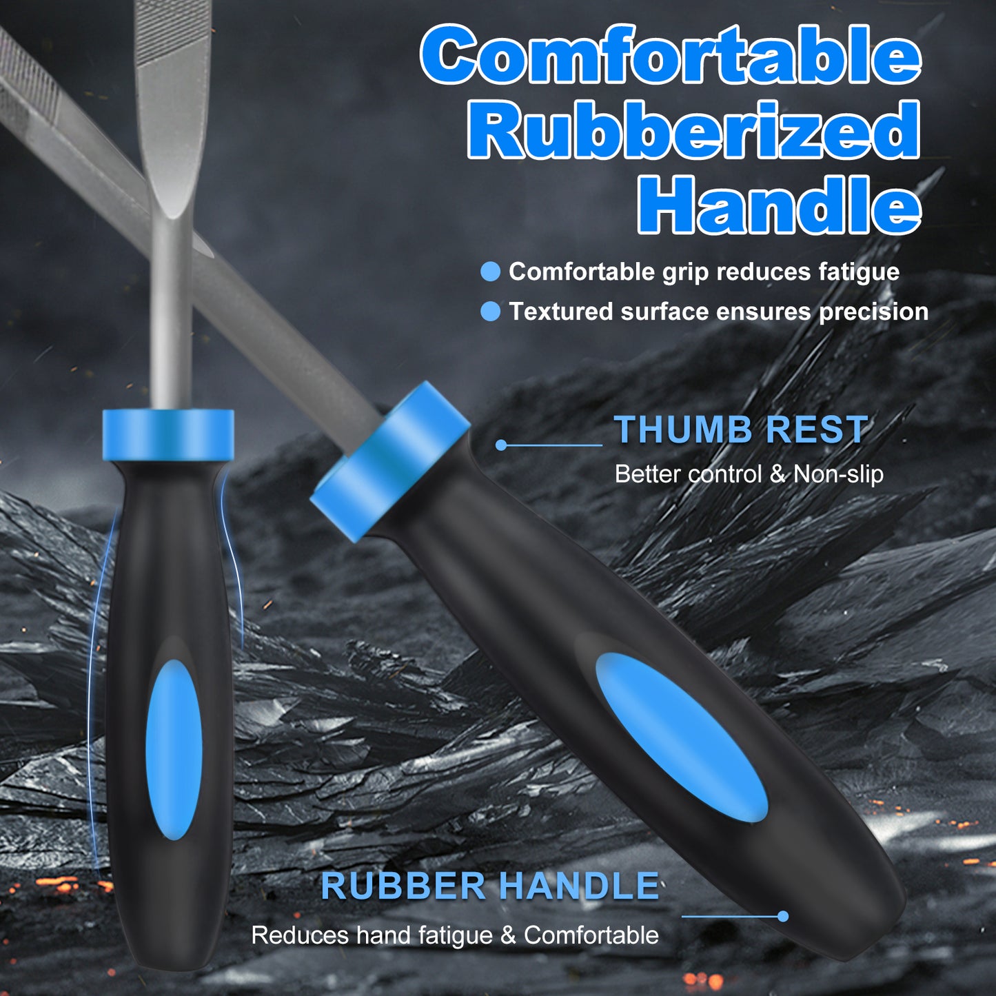 6-Piece Needle File Set, Alloy Steel Mini Files for Metal, Wood, Plastic, 6 Shapes