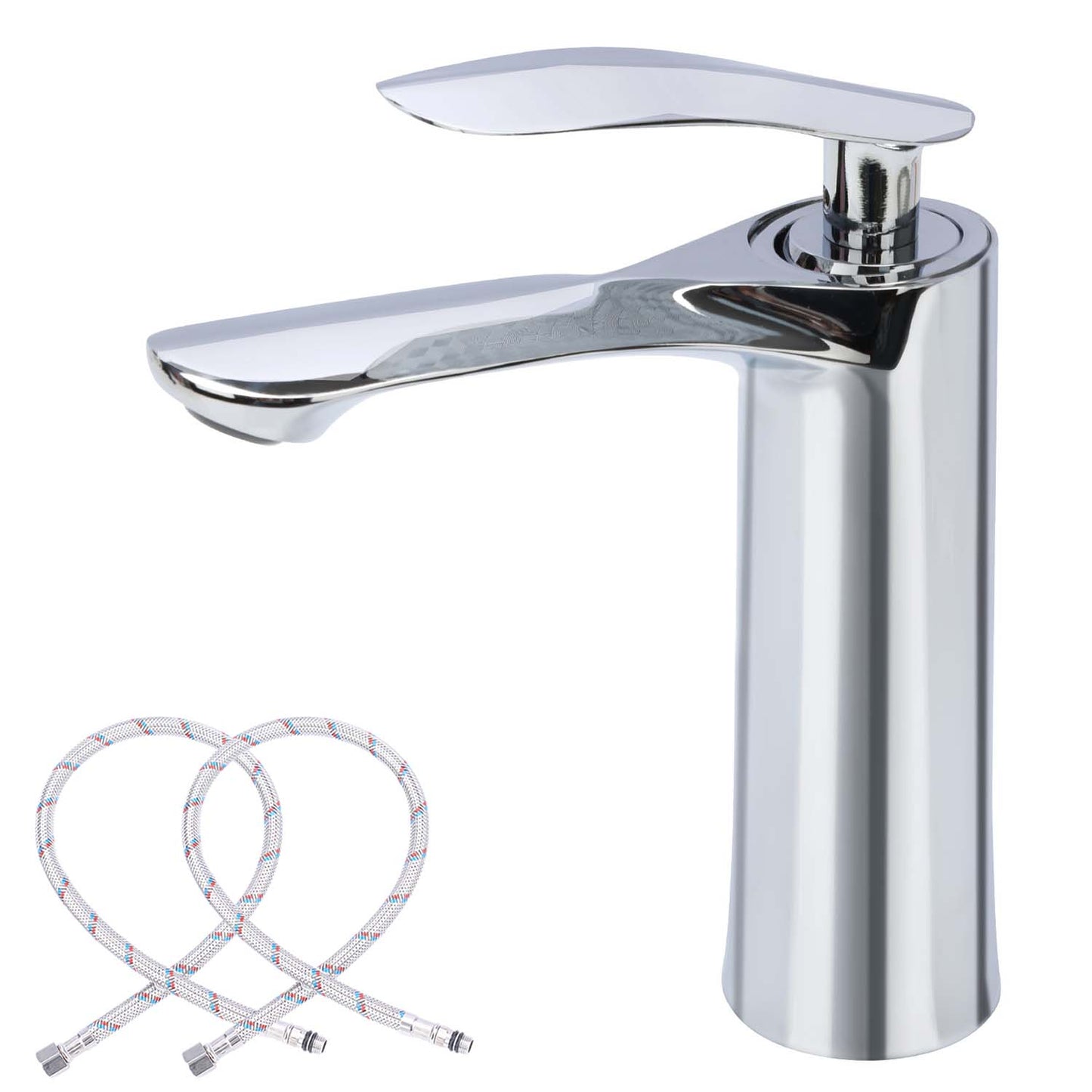 Stainless Steel Maple Leaf Design Silver Hot & Cold Bathroom Faucet for Sink & Vanity