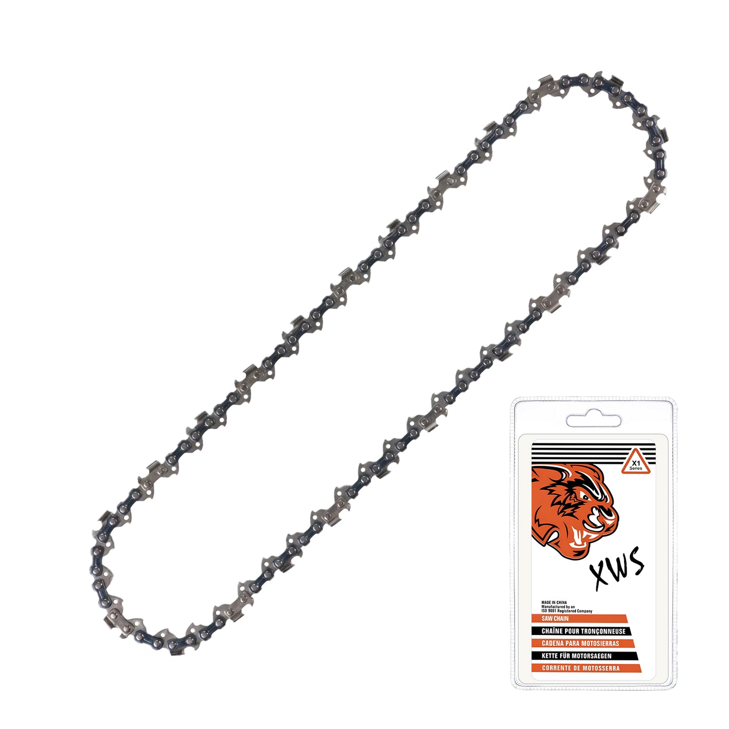 Replacement Chainsaw Chain, Semi Chisel Saw Chain with Heat-Treated Steel for Mini Chainsaws