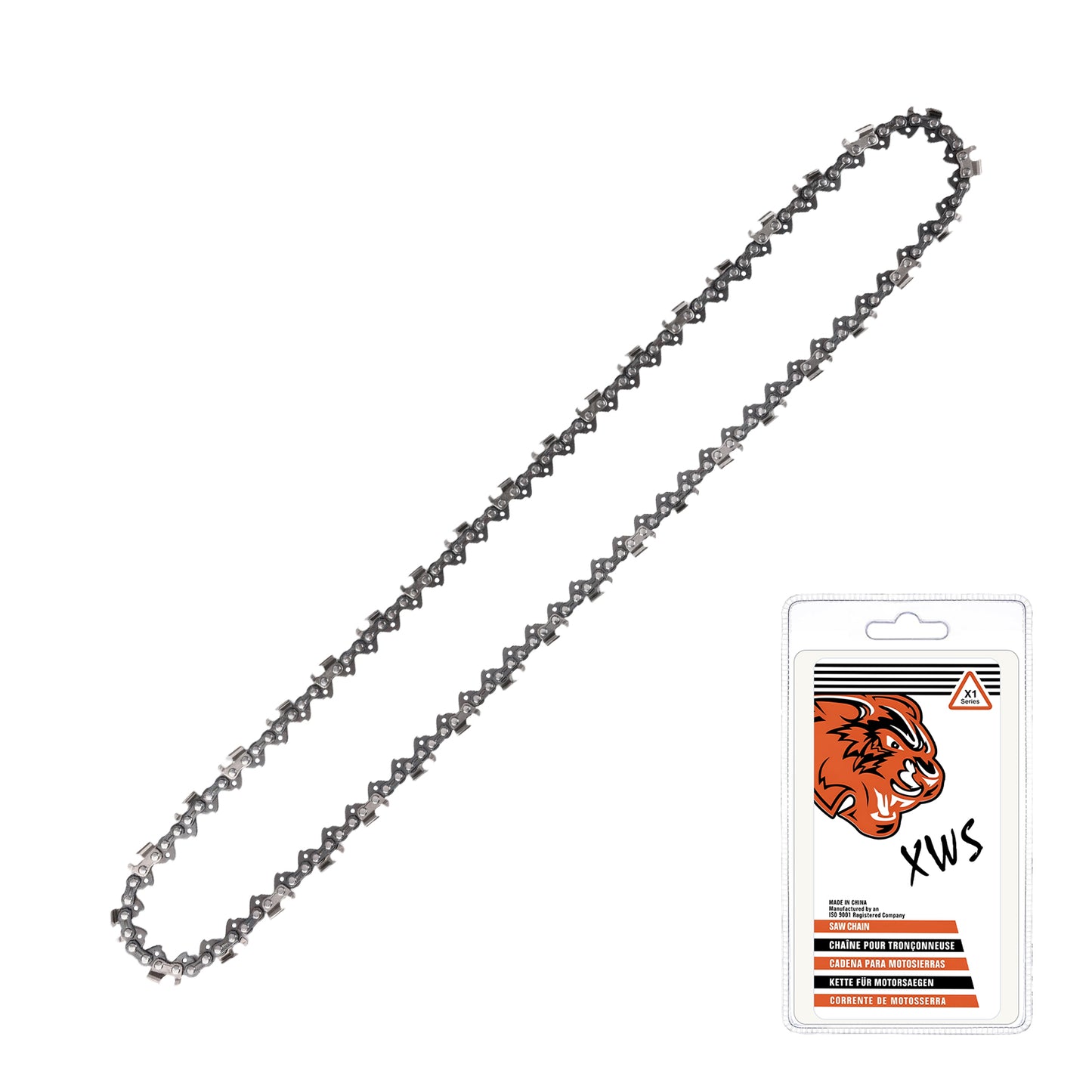 Replacement Chainsaw Chain, Semi Chisel Saw Chain with Heat-Treated Steel for Mini Chainsaws
