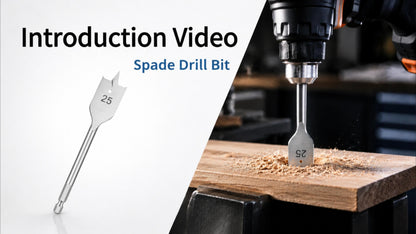 Spade Drill Bit Set, 3/8–1in, 1/4in Hex Shank Paddle Bits for Wood & Plastic