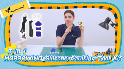 3-in-1 Silicone Caulking Tool Kit, Caulk Remover, Scraper, Sealant Finisher
