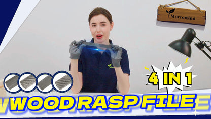 Wood Rasp 4-in-1 Hand File - Flat, Half-Round, Round & Needle, High Carbon Steel