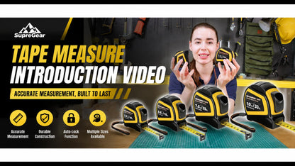 Self-Locking Tape Measure, Double-Sided Metric & Imperial Scale with Nylon-Coated Blade