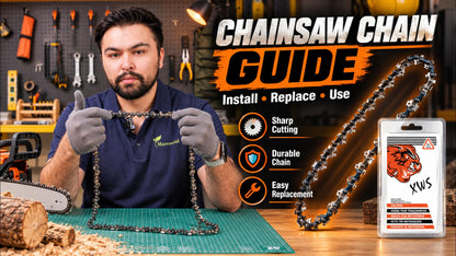Replacement Chainsaw Chain, Semi Chisel Saw Chain with Heat-Treated Steel for Mini Chainsaws