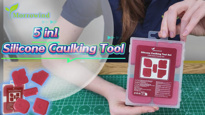 5-in-1 Silicone Caulking Tool Set, Sealant Finishing Tools for Bathroom, Kitchen & Tile