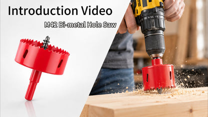 M42 Bi-Metal Hole Saw with Pilot Drill, Tri-Shank, for Wood, Metal & Plastic