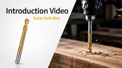 Titanium-Coated Twist Drill Bit Set, Round Shank