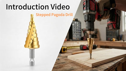 HSS Titanium Step Drill Bit, Spiral Cone Drill with 5/9/15 Steps for Metal, Wood & PVC