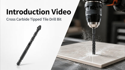 Cross Four-Flute Drill Bit, Carbide Tip for Tile Glass Ceramic Marble Concrete Cement, Hex Shank for Bench Drill, Hand Drill, Cordless Drill